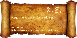 Kapronczai Euzébia névjegykártya