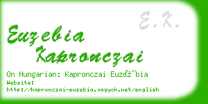 euzebia kapronczai business card